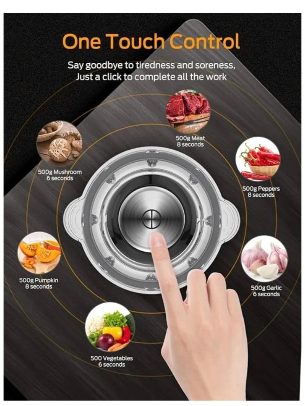 Stainless Steel Electric Food Chopper - Elechome - Silver